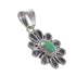 Authentic Sterling Silver And Turquoise Flower Pendant RX95280